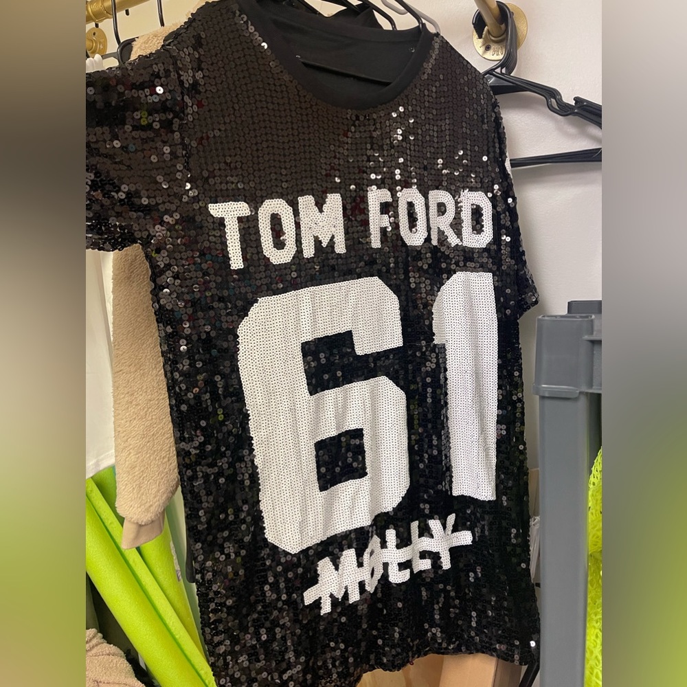Oversized Tom Ford* jersey sequin top